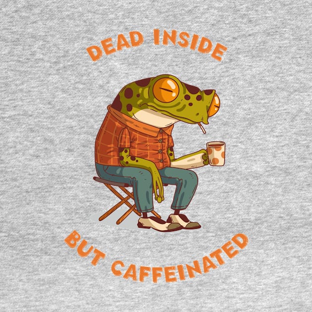 Dead inside but caffeinated tired Frog by artlogotip